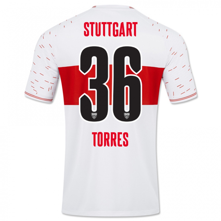 Niño Camiseta Yohann Torres #36 Blanco 1ª Equipación 2023/24 La Camisa Chile