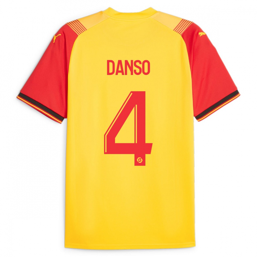 Niño Camiseta Kevin Danso #4 Amarillo 1ª Equipación 2023/24 La Camisa Chile