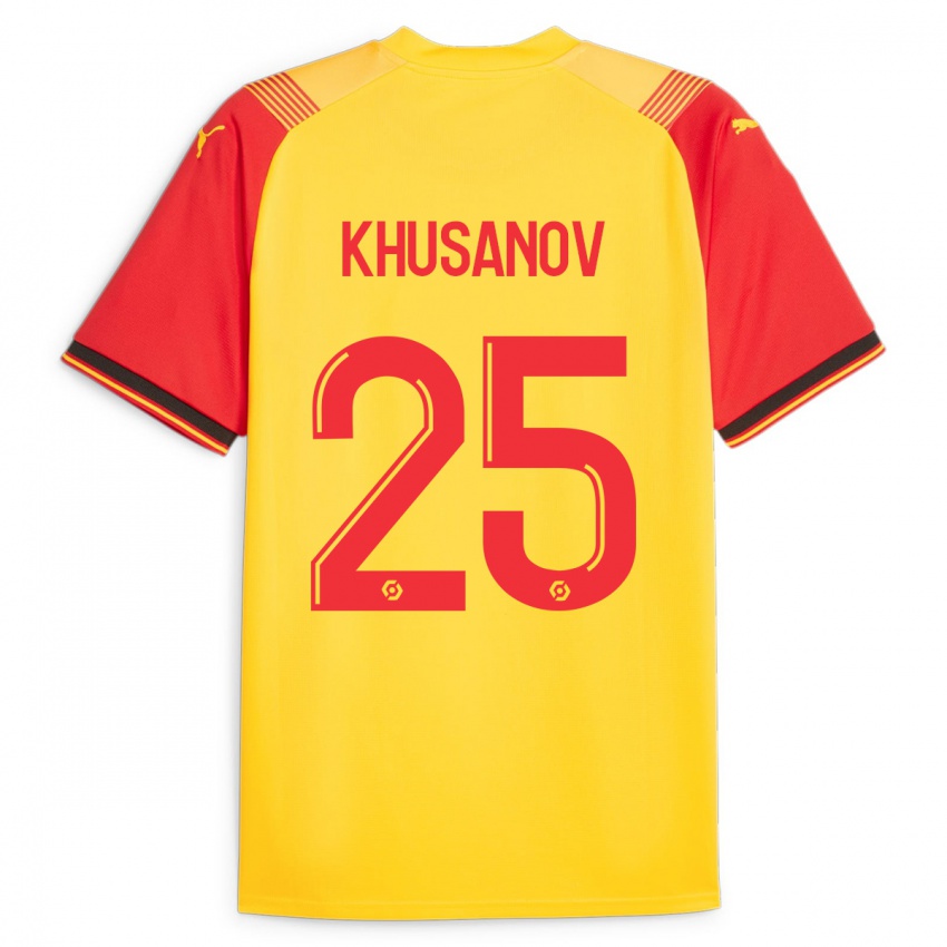 Niño Camiseta Abdukodir Khusanov #25 Amarillo 1ª Equipación 2023/24 La Camisa Chile