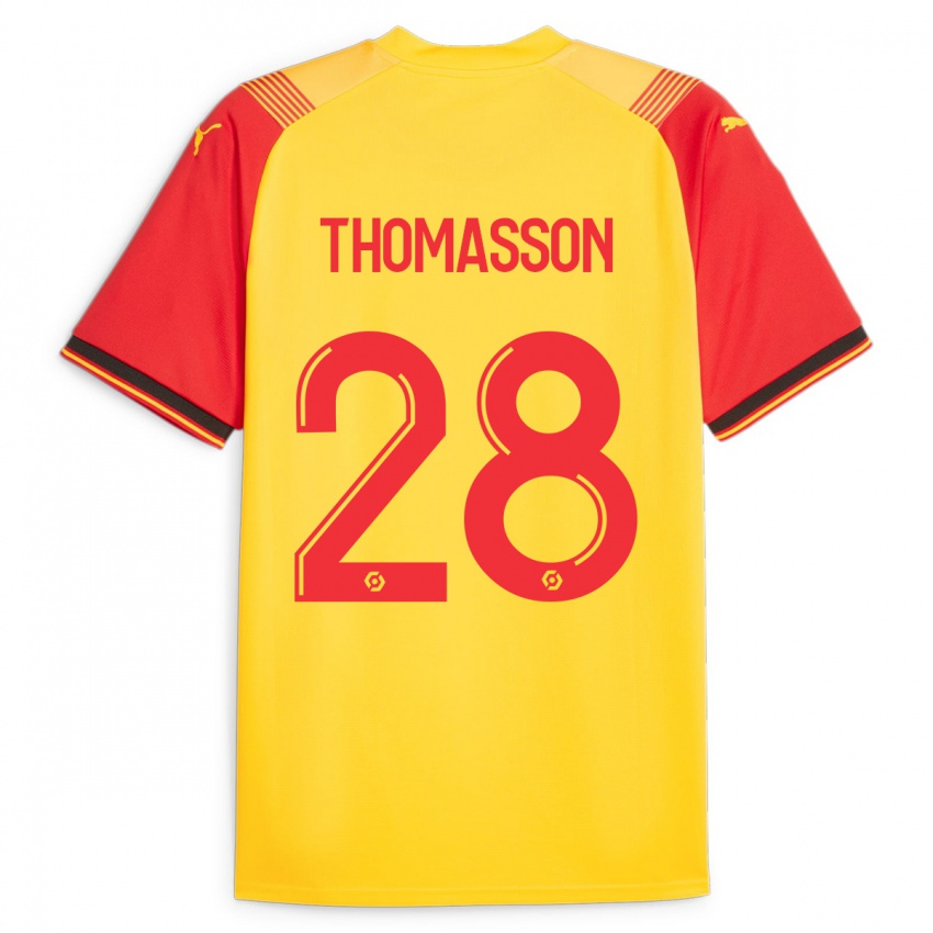 Niño Camiseta Adrien Thomasson #28 Amarillo 1ª Equipación 2023/24 La Camisa Chile