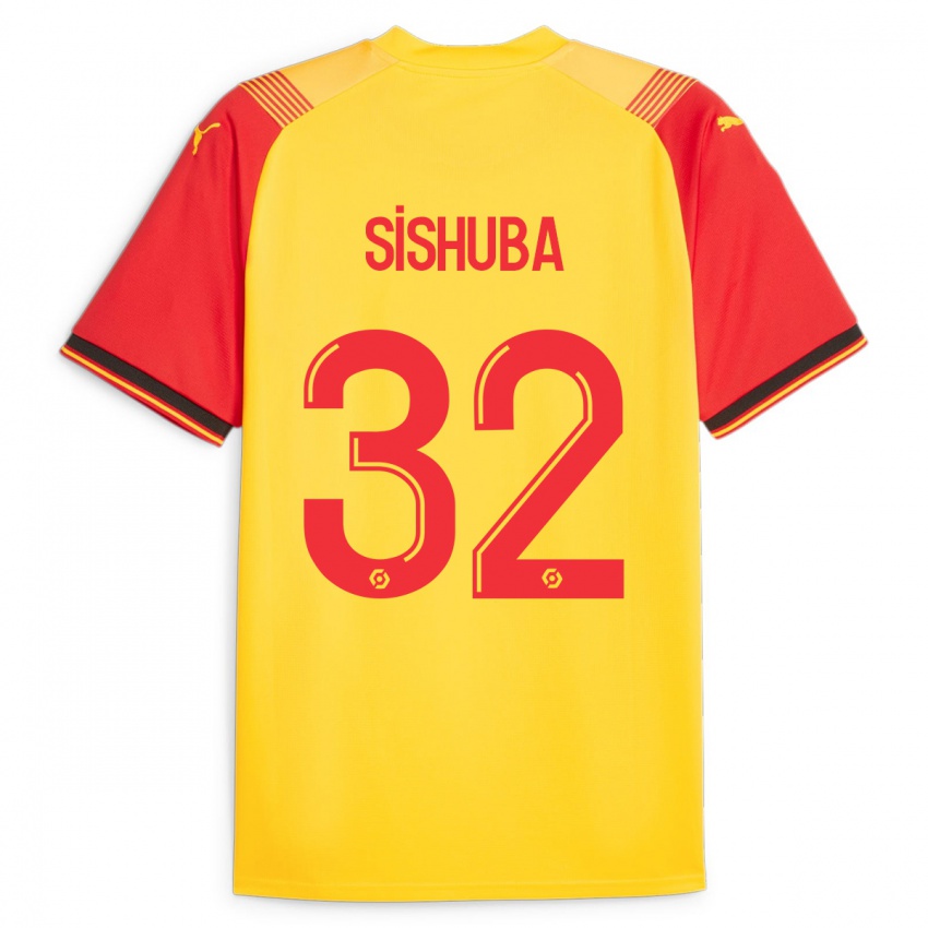 Niño Camiseta Ayanda Sishuba #32 Amarillo 1ª Equipación 2023/24 La Camisa Chile