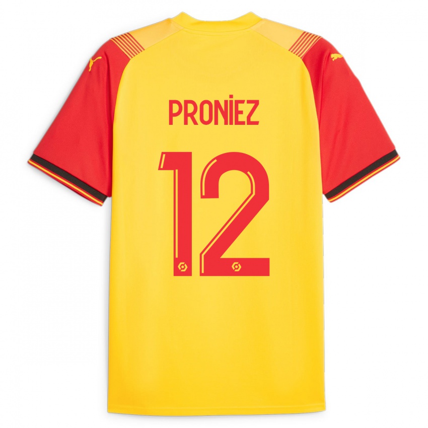 Niño Camiseta Fany Proniez #12 Amarillo 1ª Equipación 2023/24 La Camisa Chile