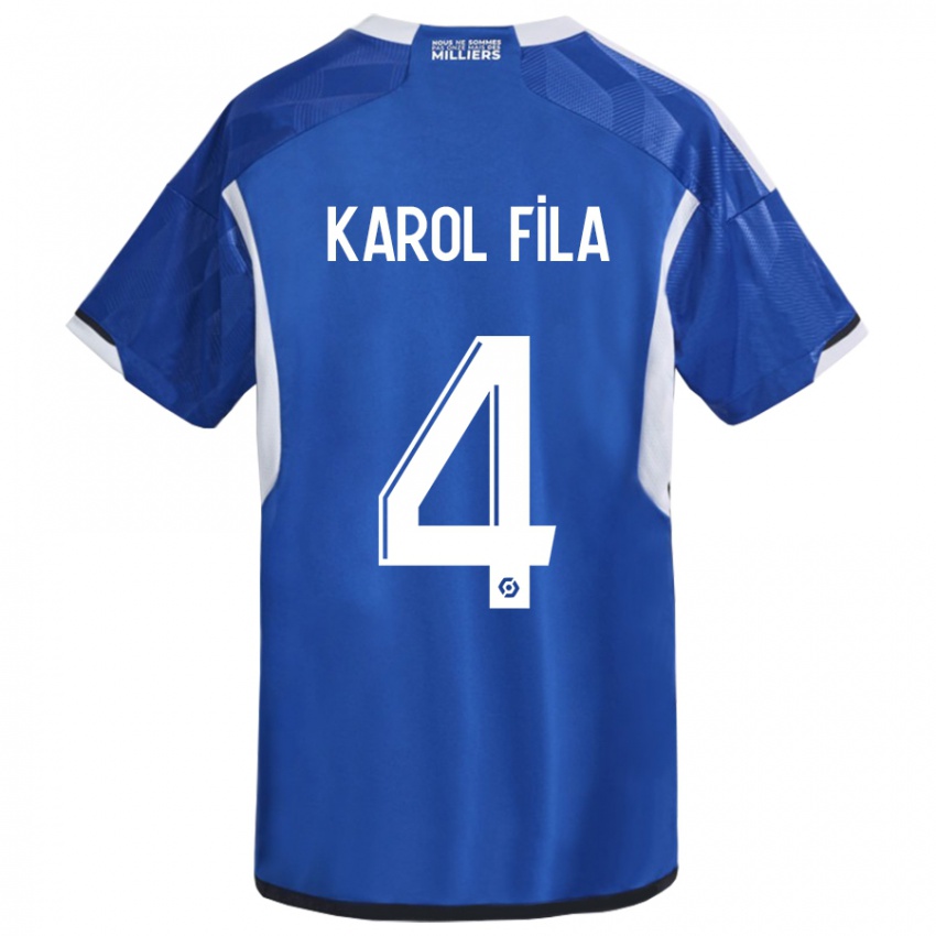 Niño Camiseta Karol Fila #4 Azul 1ª Equipación 2023/24 La Camisa Chile