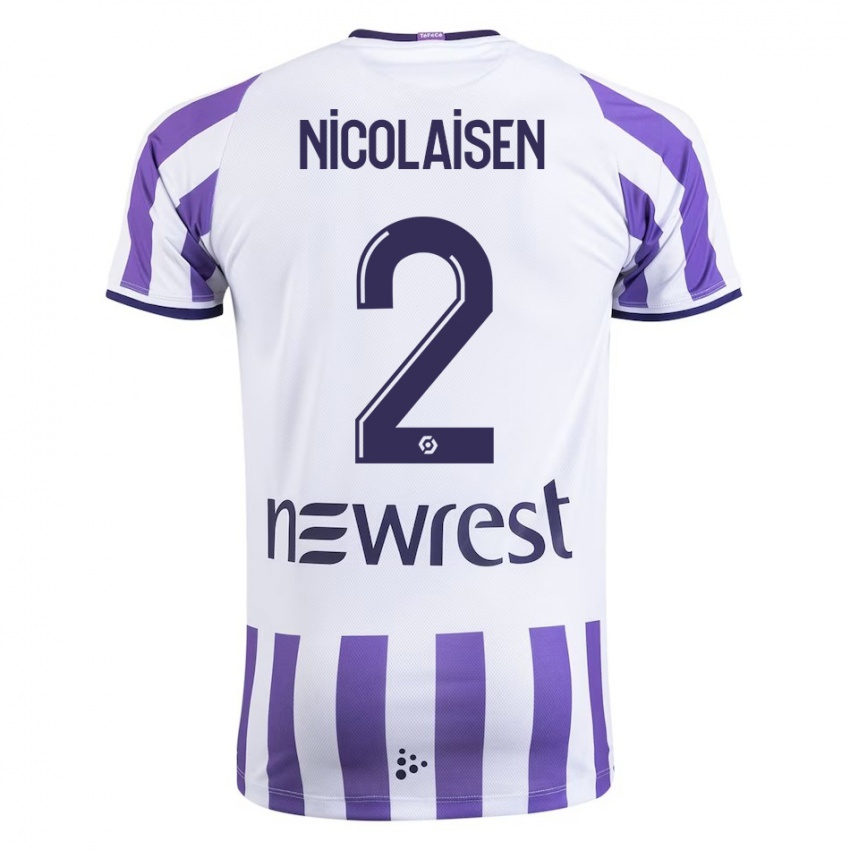 Niño Camiseta Rasmus Nicolaisen #2 Blanco 1ª Equipación 2023/24 La Camisa Chile