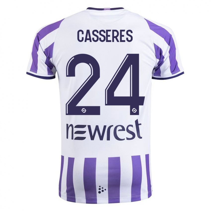 Niño Camiseta Cristian Cásseres Jr. #24 Blanco 1ª Equipación 2023/24 La Camisa Chile