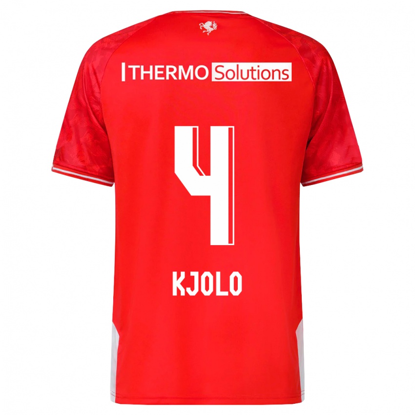 Niño Camiseta Mathias Kjølø #4 Rojo 1ª Equipación 2023/24 La Camisa Chile