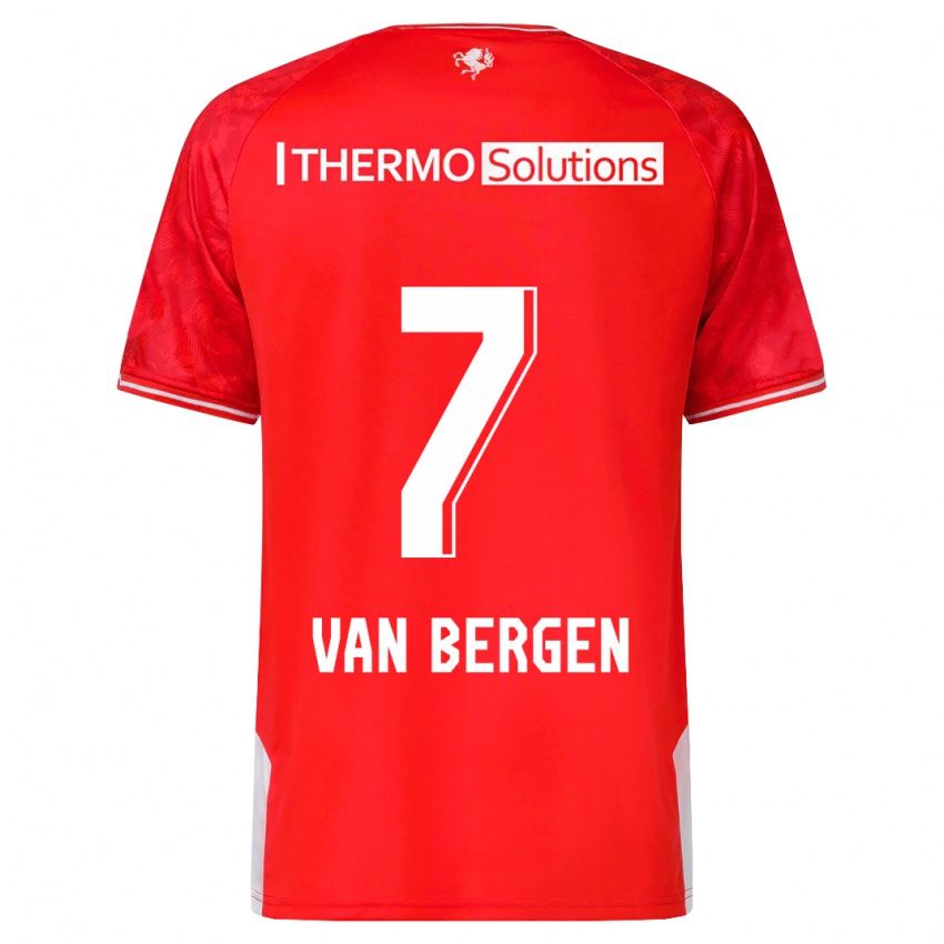 Niño Camiseta Mitchell Van Bergen #7 Rojo 1ª Equipación 2023/24 La Camisa Chile