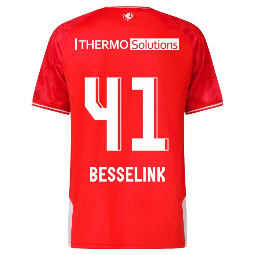 Niño Camiseta Gijs Besselink #41 Rojo 1ª Equipación 2023/24 La Camisa Chile