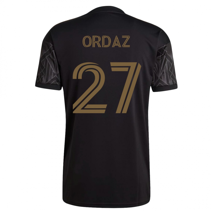 Niño Camiseta Nathan Ordaz #27 Negro 1ª Equipación 2023/24 La Camisa Chile