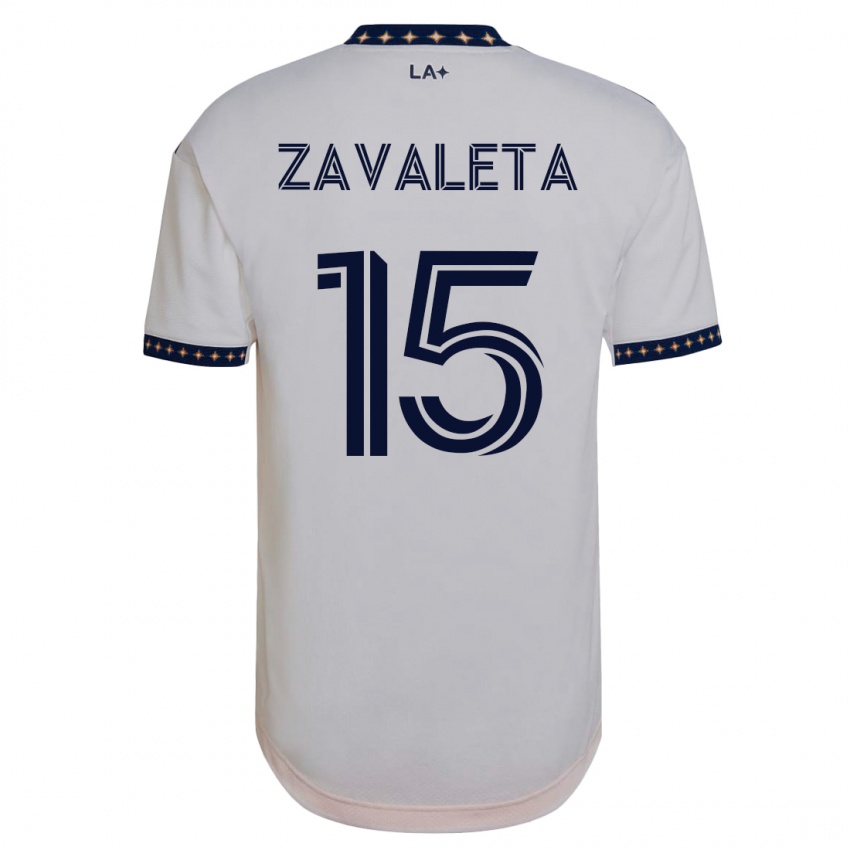 Niño Camiseta Eriq Zavaleta #15 Blanco 1ª Equipación 2023/24 La Camisa Chile