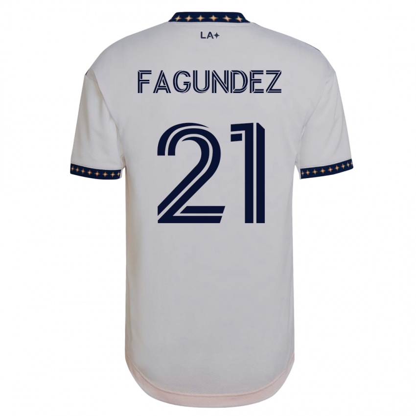 Niño Camiseta Diego Fagúndez #21 Blanco 1ª Equipación 2023/24 La Camisa Chile