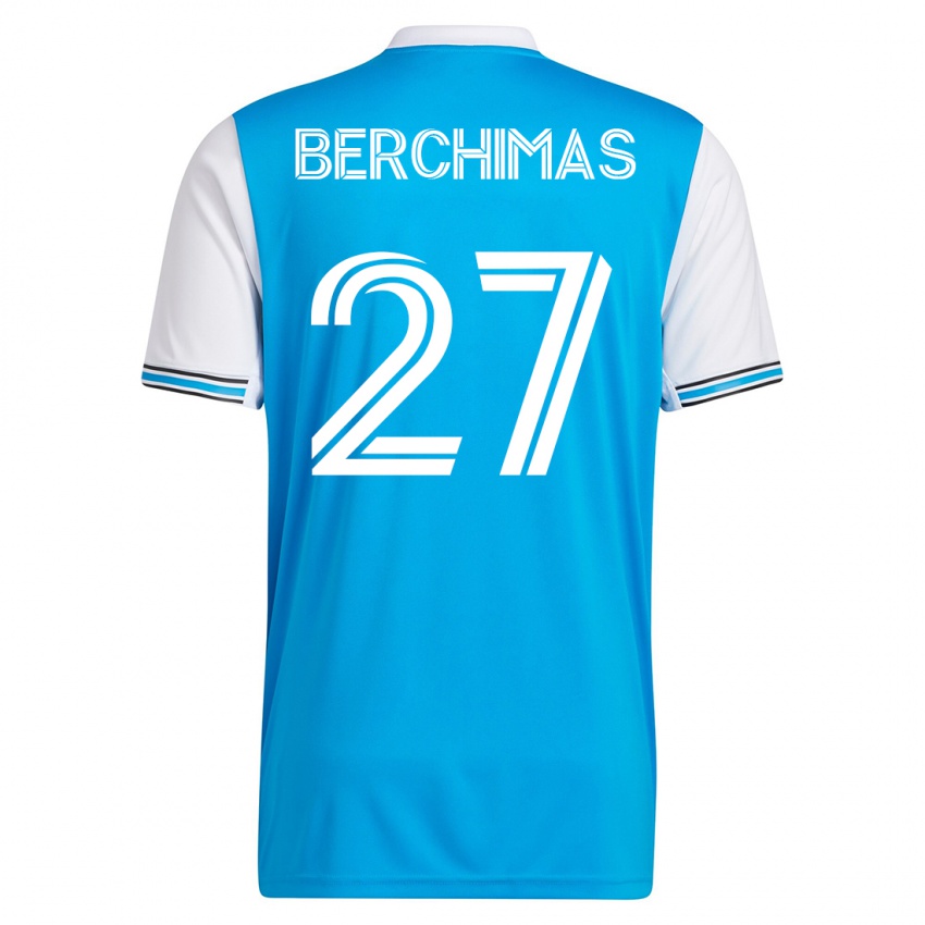 Niño Camiseta Nimfasha Berchimas #27 Azul 1ª Equipación 2023/24 La Camisa Chile