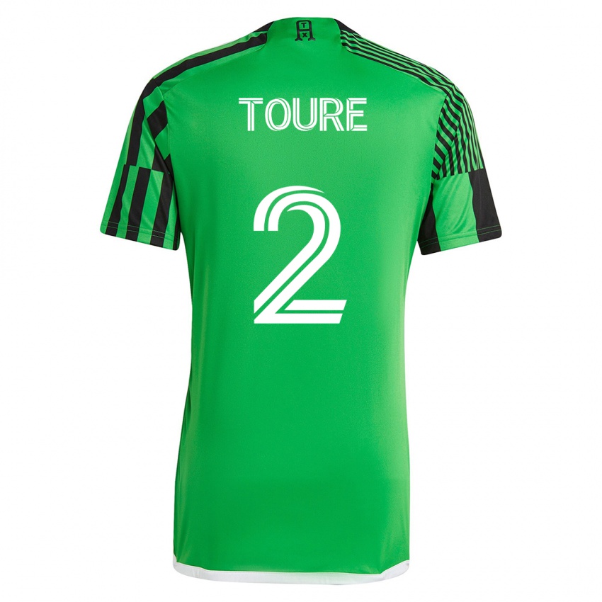 Niño Camiseta Cheick Touré #2 Verde Negro 1ª Equipación 2023/24 La Camisa Chile