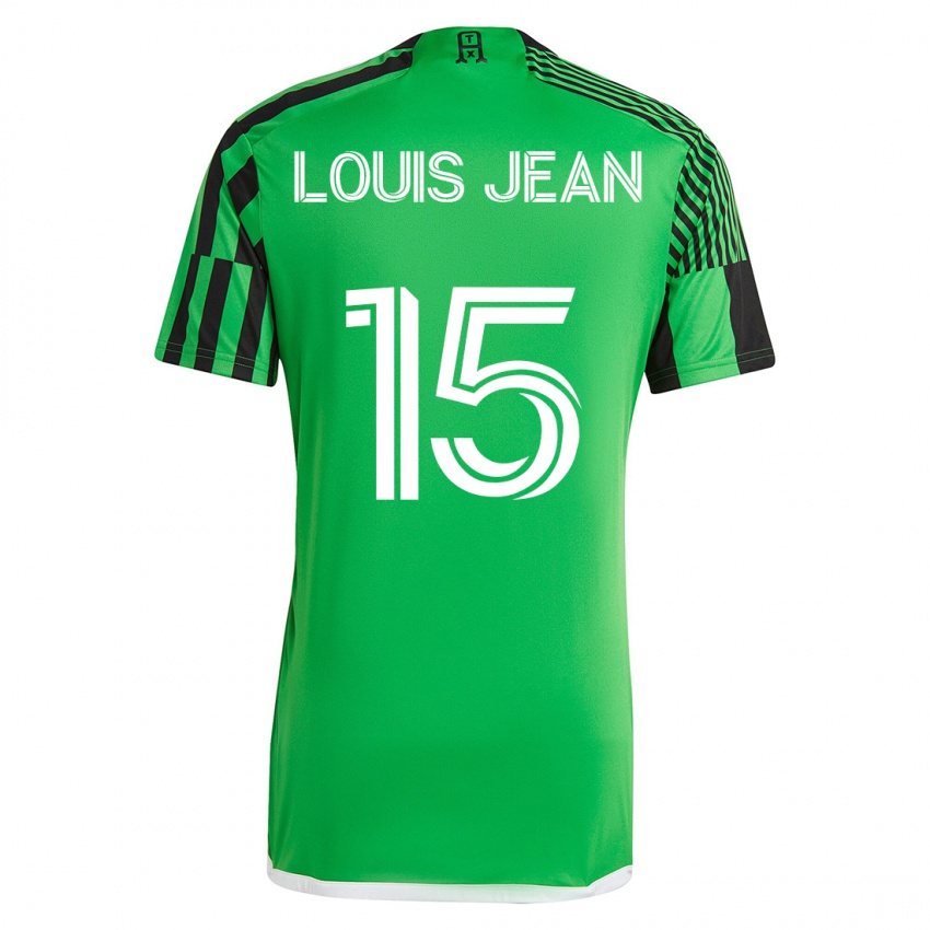 Niño Camiseta Steeve Louis-Jean #15 Verde Negro 1ª Equipación 2023/24 La Camisa Chile