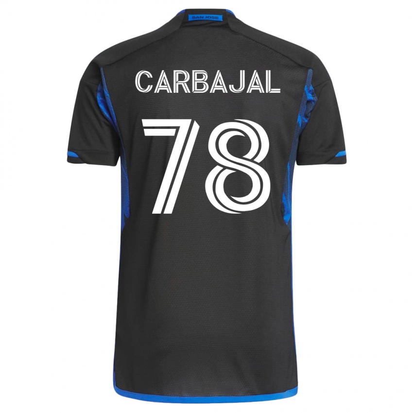 Niño Camiseta Sebastian Carbajal #78 Azul Negro 1ª Equipación 2023/24 La Camisa Chile