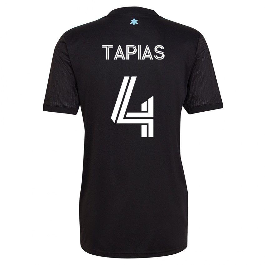 Niño Camiseta Miguel Tapias #4 Negro 1ª Equipación 2023/24 La Camisa Chile