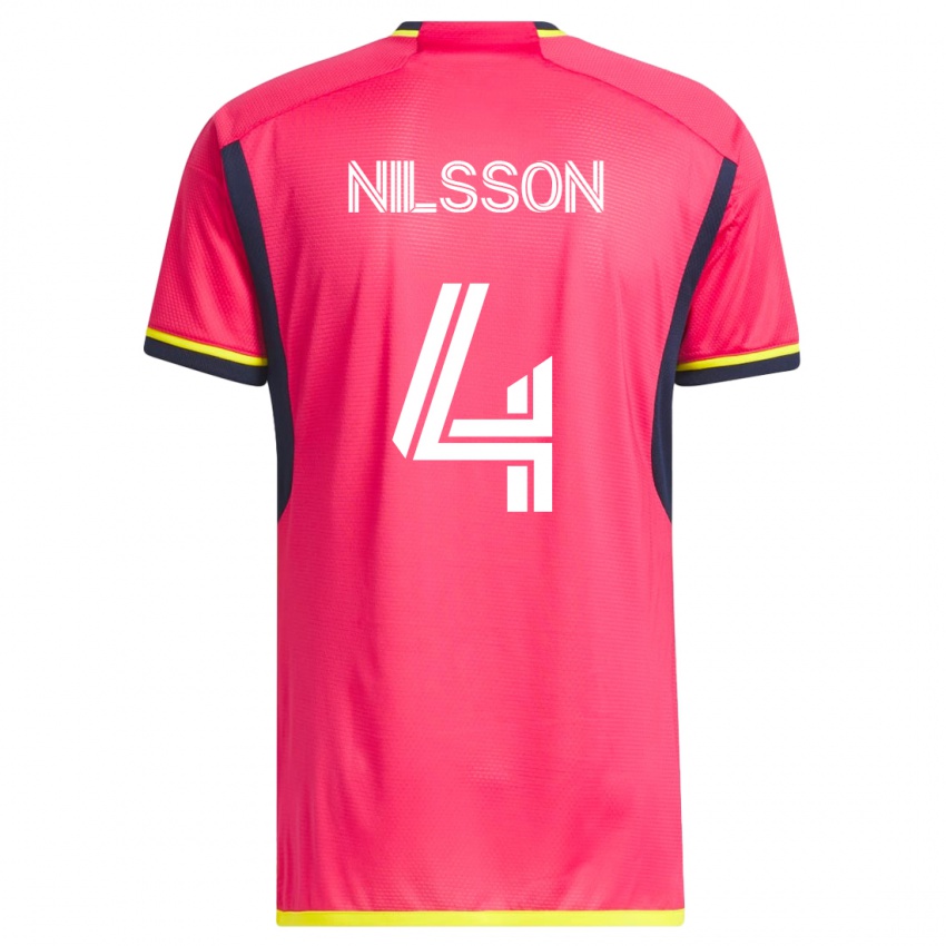 Niño Camiseta Joakim Nilsson #4 Rosa 1ª Equipación 2023/24 La Camisa Chile