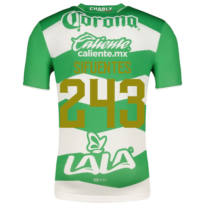 Niño Camiseta José Sifuentes #243 Verde 1ª Equipación 2023/24 La Camisa Chile