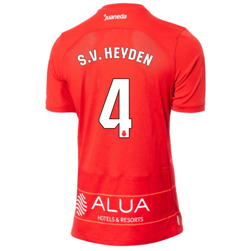 Niño Camiseta Siebe Van Der Heyden #4 Rojo 1ª Equipación 2023/24 La Camisa Chile