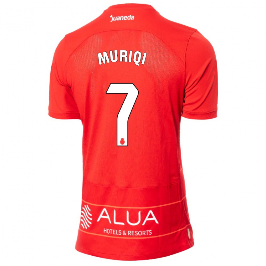 Niño Camiseta Vedat Muriqi #7 Rojo 1ª Equipación 2023/24 La Camisa Chile