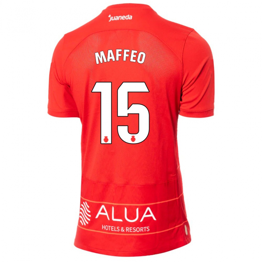 Niño Camiseta Pablo Maffeo #15 Rojo 1ª Equipación 2023/24 La Camisa Chile