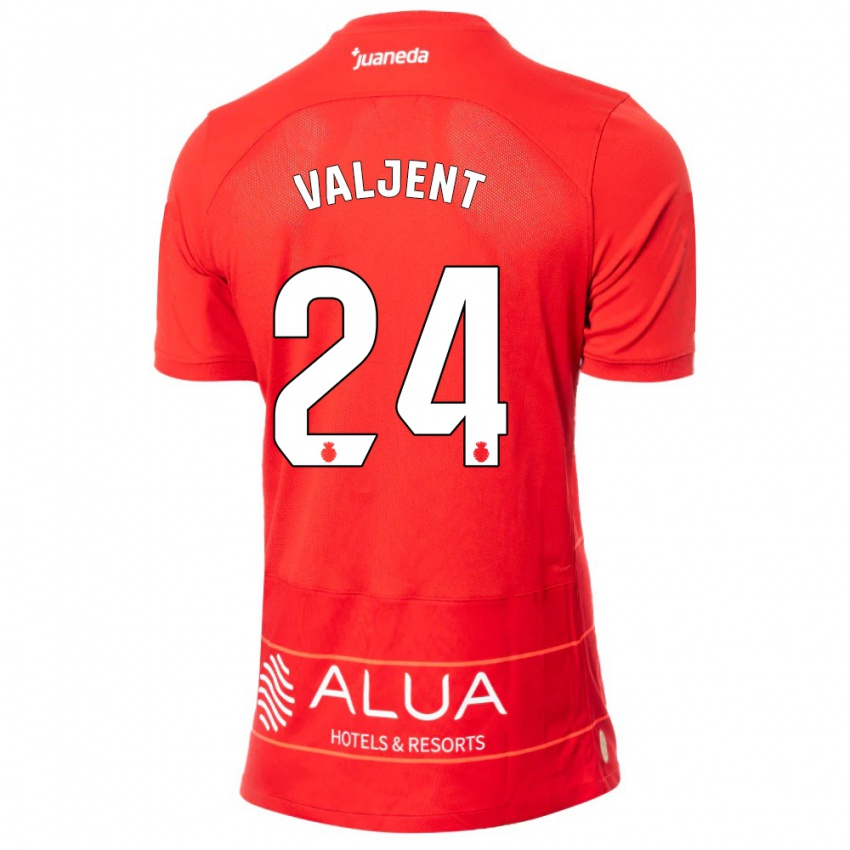 Niño Camiseta Martin Valjent #24 Rojo 1ª Equipación 2023/24 La Camisa Chile