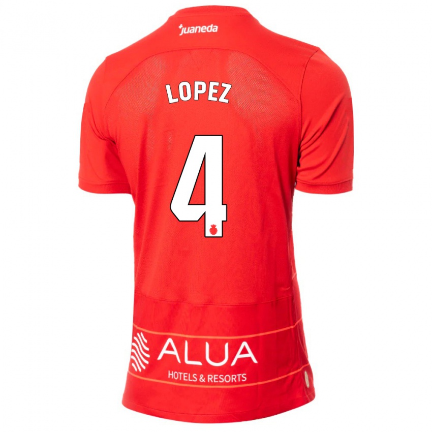 Niño Camiseta David López #4 Rojo 1ª Equipación 2023/24 La Camisa Chile