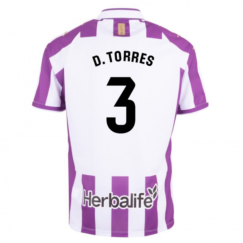 Niño Camiseta David Torres #3 Morado 1ª Equipación 2023/24 La Camisa Chile