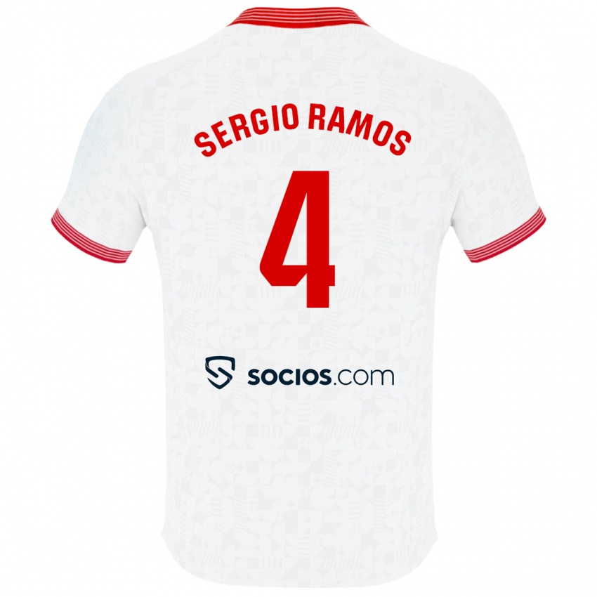 Niño Camiseta Sergio Ramos #4 Blanco 1ª Equipación 2023/24 La Camisa Chile