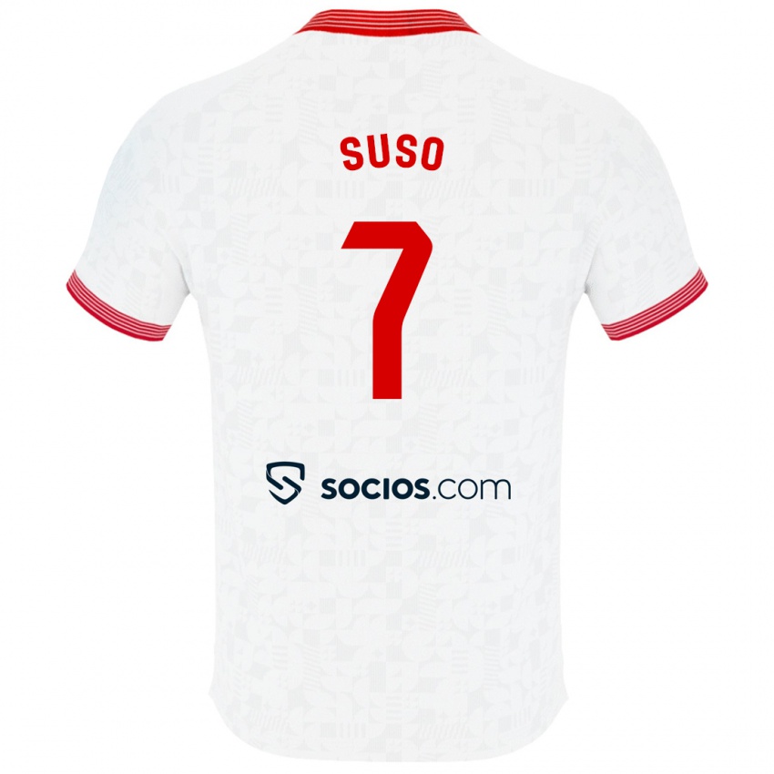 Niño Camiseta Suso #7 Blanco 1ª Equipación 2023/24 La Camisa Chile