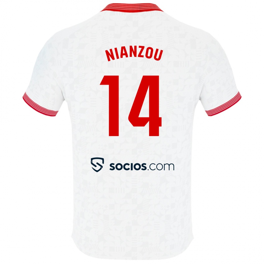 Niño Camiseta Tanguy Nianzou #14 Blanco 1ª Equipación 2023/24 La Camisa Chile