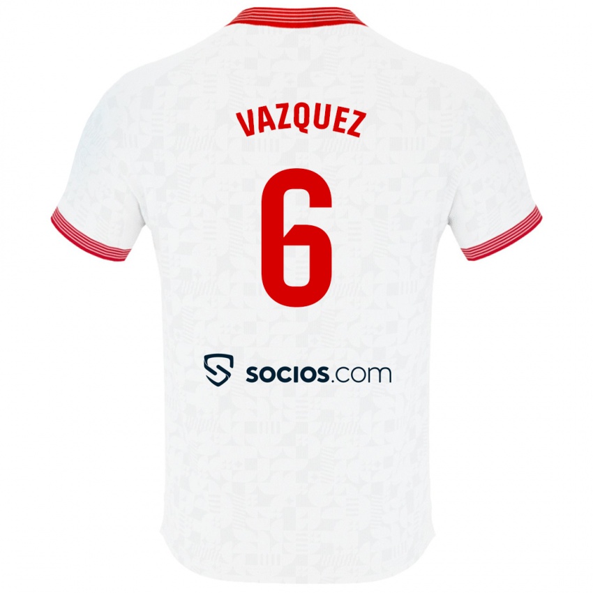 Niño Camiseta Manolo Vázquez #6 Blanco 1ª Equipación 2023/24 La Camisa Chile