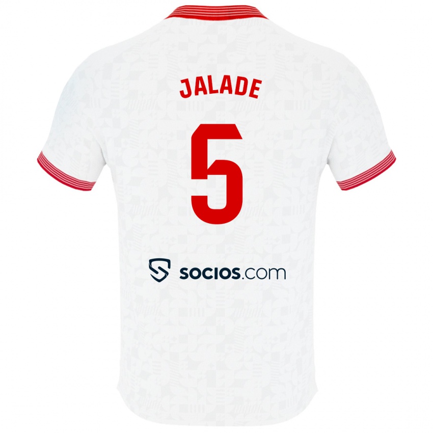 Niño Camiseta Robert Jalade #5 Blanco 1ª Equipación 2023/24 La Camisa Chile