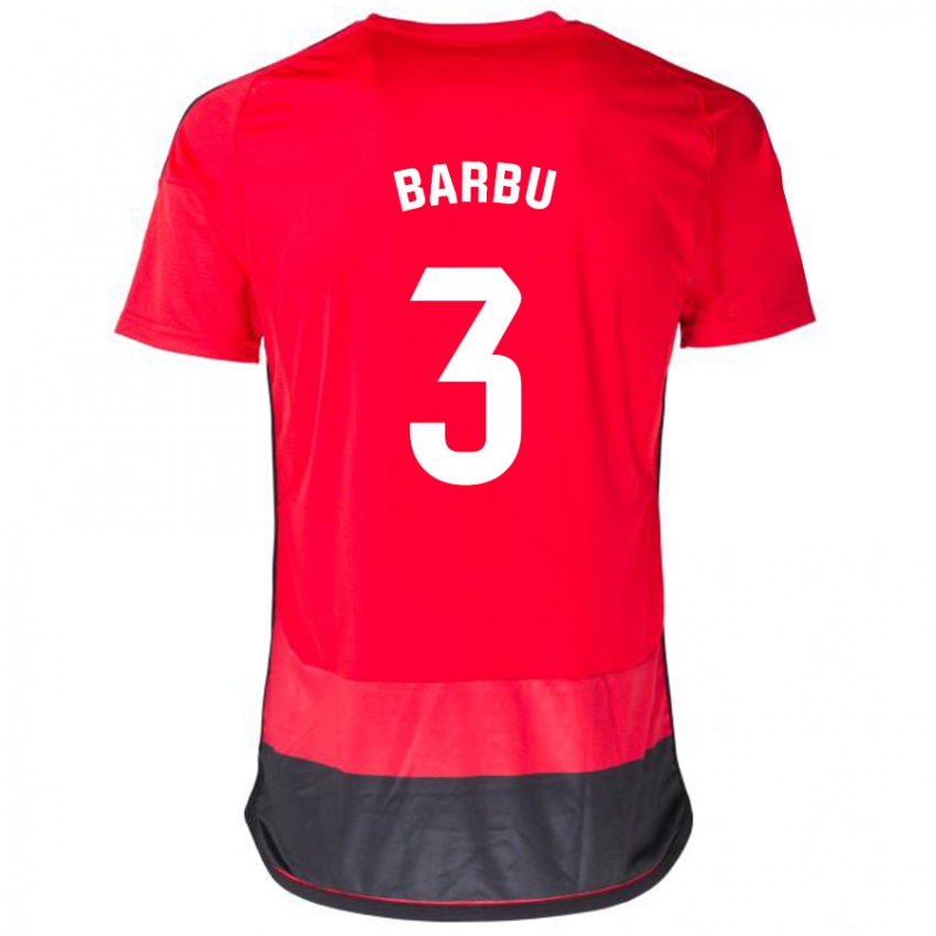 Niño Camiseta Álex Barbu #3 Negro Rojo 1ª Equipación 2023/24 La Camisa Chile