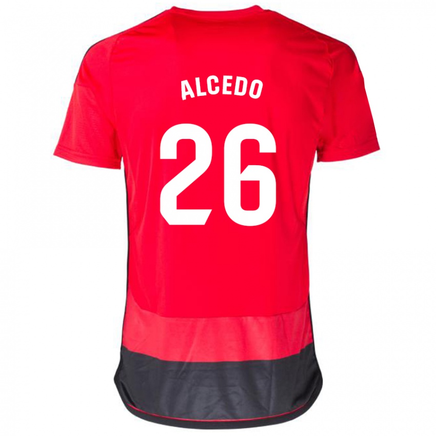 Niño Camiseta Juan María Alcedo #26 Negro Rojo 1ª Equipación 2023/24 La Camisa Chile