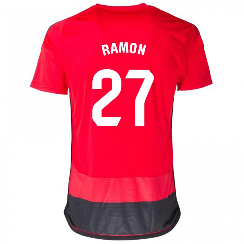 Niño Camiseta Pablo Ramón #27 Negro Rojo 1ª Equipación 2023/24 La Camisa Chile