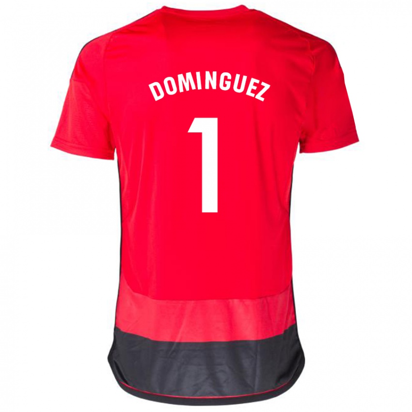 Niño Camiseta Iago Domínguez #1 Negro Rojo 1ª Equipación 2023/24 La Camisa Chile