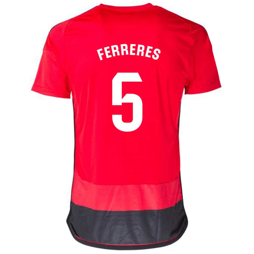 Niño Camiseta Manolo Ferreres #5 Negro Rojo 1ª Equipación 2023/24 La Camisa Chile