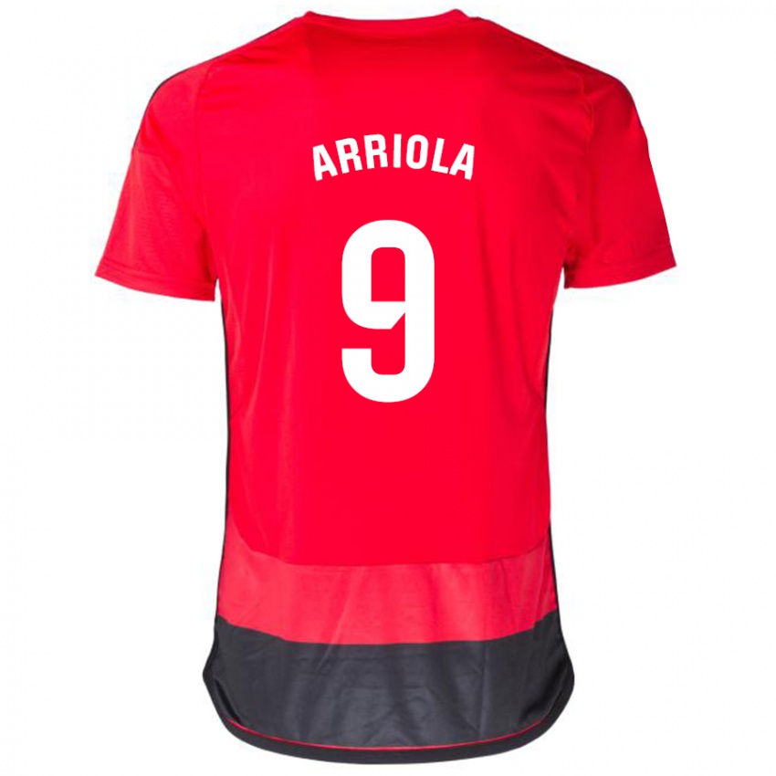 Niño Camiseta Marcos Arriola #9 Negro Rojo 1ª Equipación 2023/24 La Camisa Chile