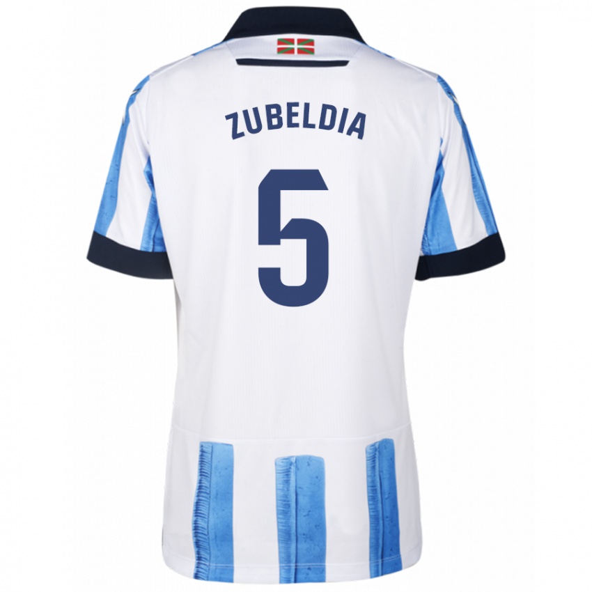 Niño Camiseta Igor Zubeldia #5 Azul Blanco 1ª Equipación 2023/24 La Camisa Chile