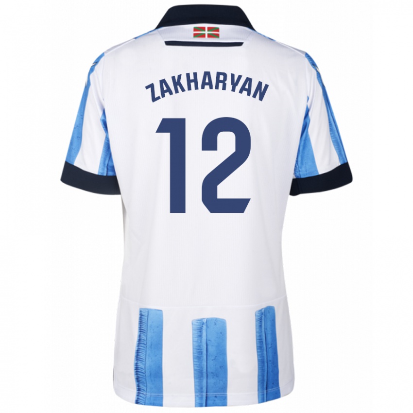 Niño Camiseta Arsen Zakharyan #12 Azul Blanco 1ª Equipación 2023/24 La Camisa Chile