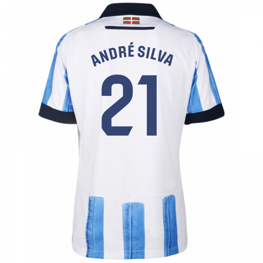 Niño Camiseta Andre Silva #21 Azul Blanco 1ª Equipación 2023/24 La Camisa Chile
