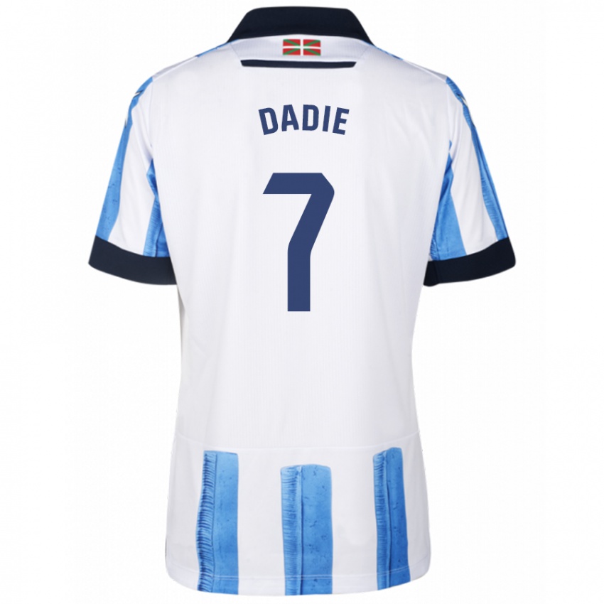 Niño Camiseta Alberto Dadie #7 Azul Blanco 1ª Equipación 2023/24 La Camisa Chile