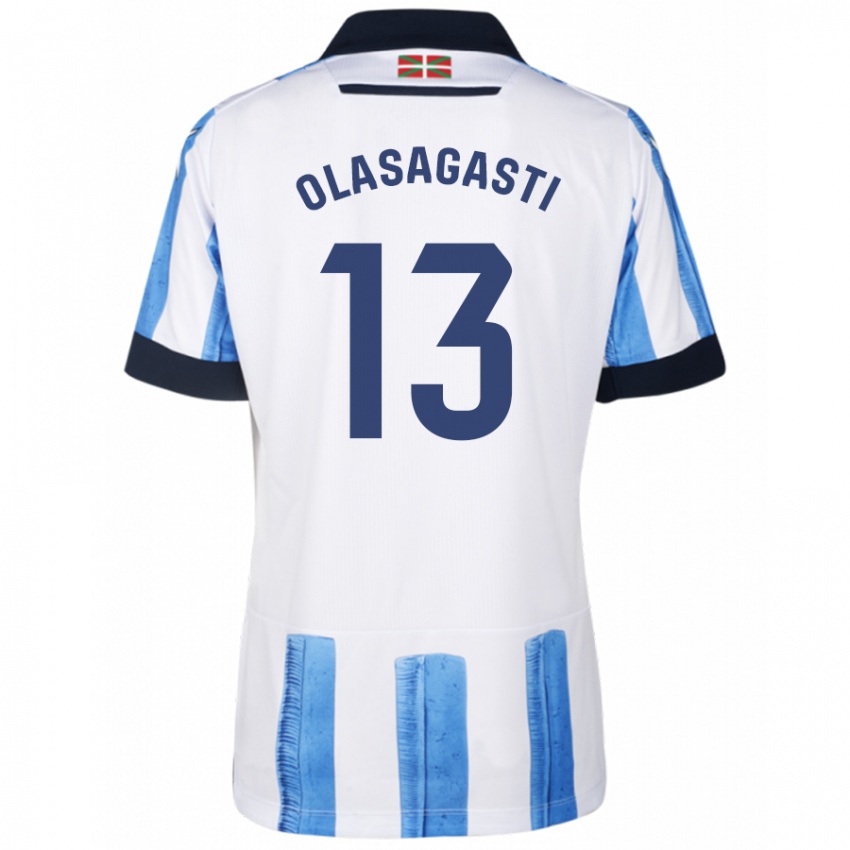 Niño Camiseta Lander Olasagasti #13 Azul Blanco 1ª Equipación 2023/24 La Camisa Chile