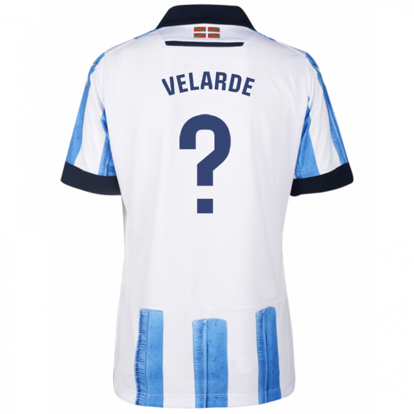 Niño Camiseta Alain Velarde #0 Azul Blanco 1ª Equipación 2023/24 La Camisa Chile