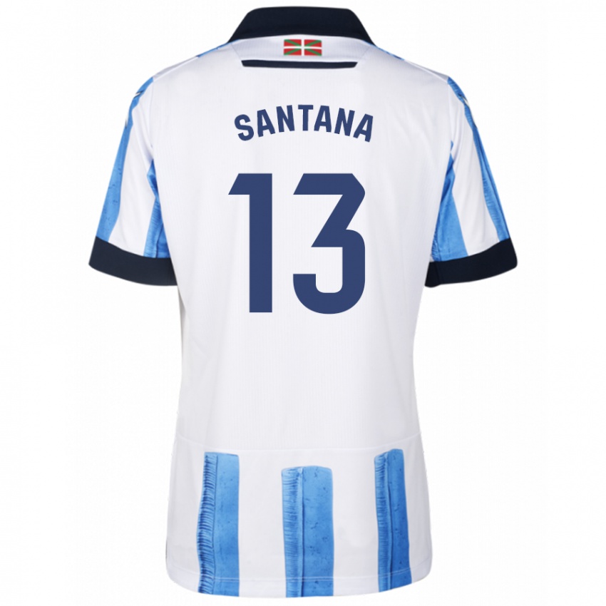 Niño Camiseta Olatz Santana #13 Azul Blanco 1ª Equipación 2023/24 La Camisa Chile