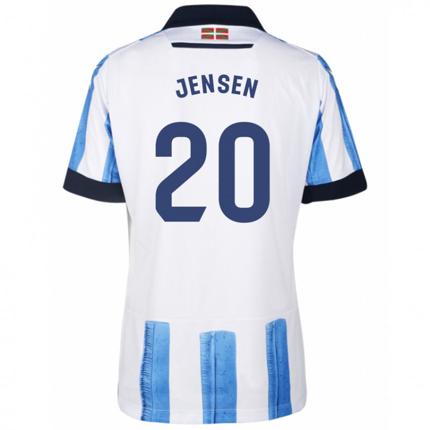 Niño Camiseta Synne Jensen #20 Azul Blanco 1ª Equipación 2023/24 La Camisa Chile