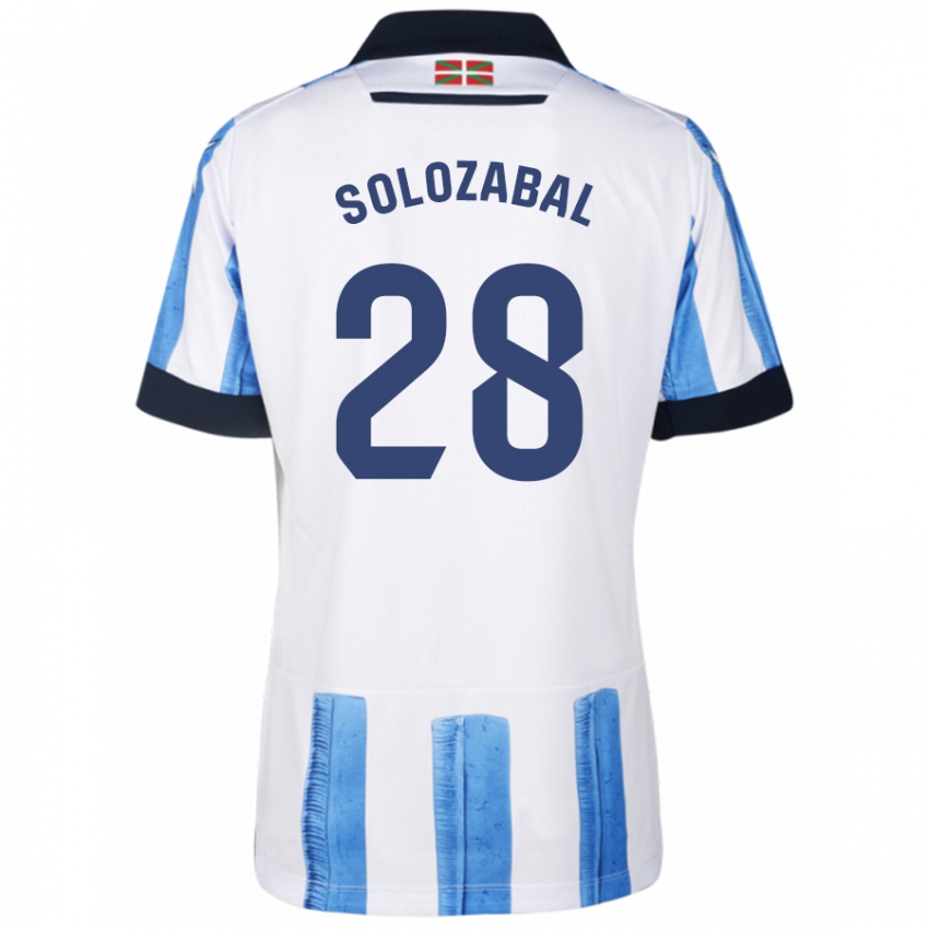 Niño Camiseta Malen Solozabal Ibarra #28 Azul Blanco 1ª Equipación 2023/24 La Camisa Chile