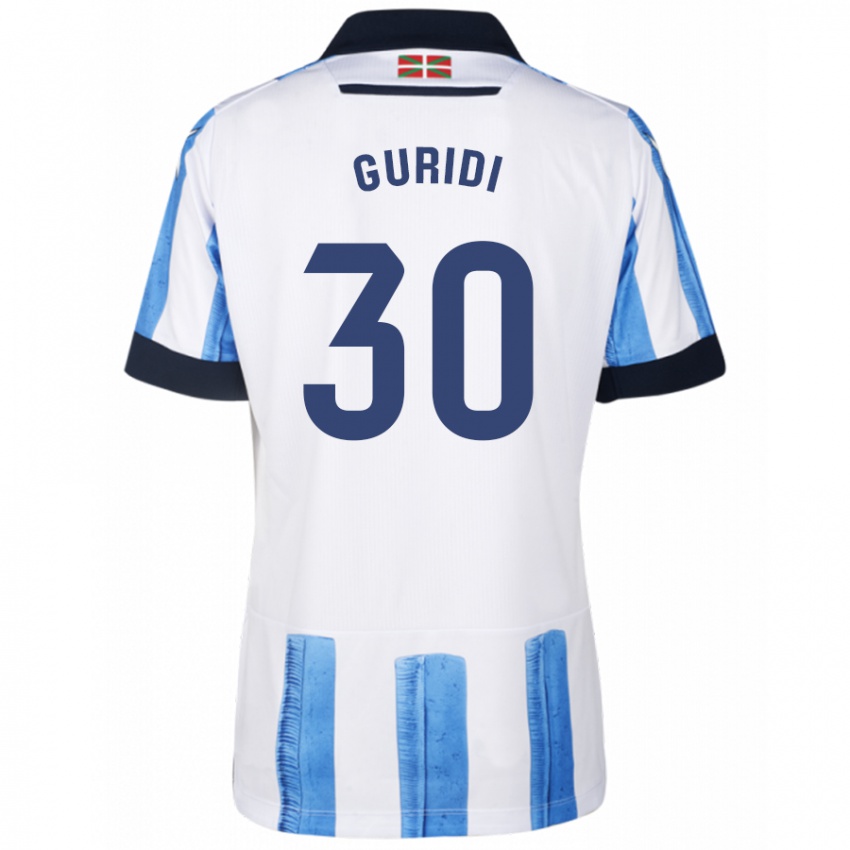 Niño Camiseta Elene Guridi Mesonero #30 Azul Blanco 1ª Equipación 2023/24 La Camisa Chile