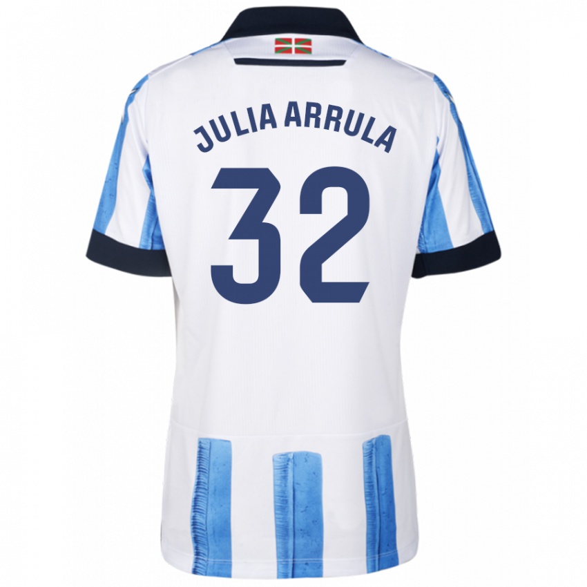 Niño Camiseta Julia Arrula #32 Azul Blanco 1ª Equipación 2023/24 La Camisa Chile